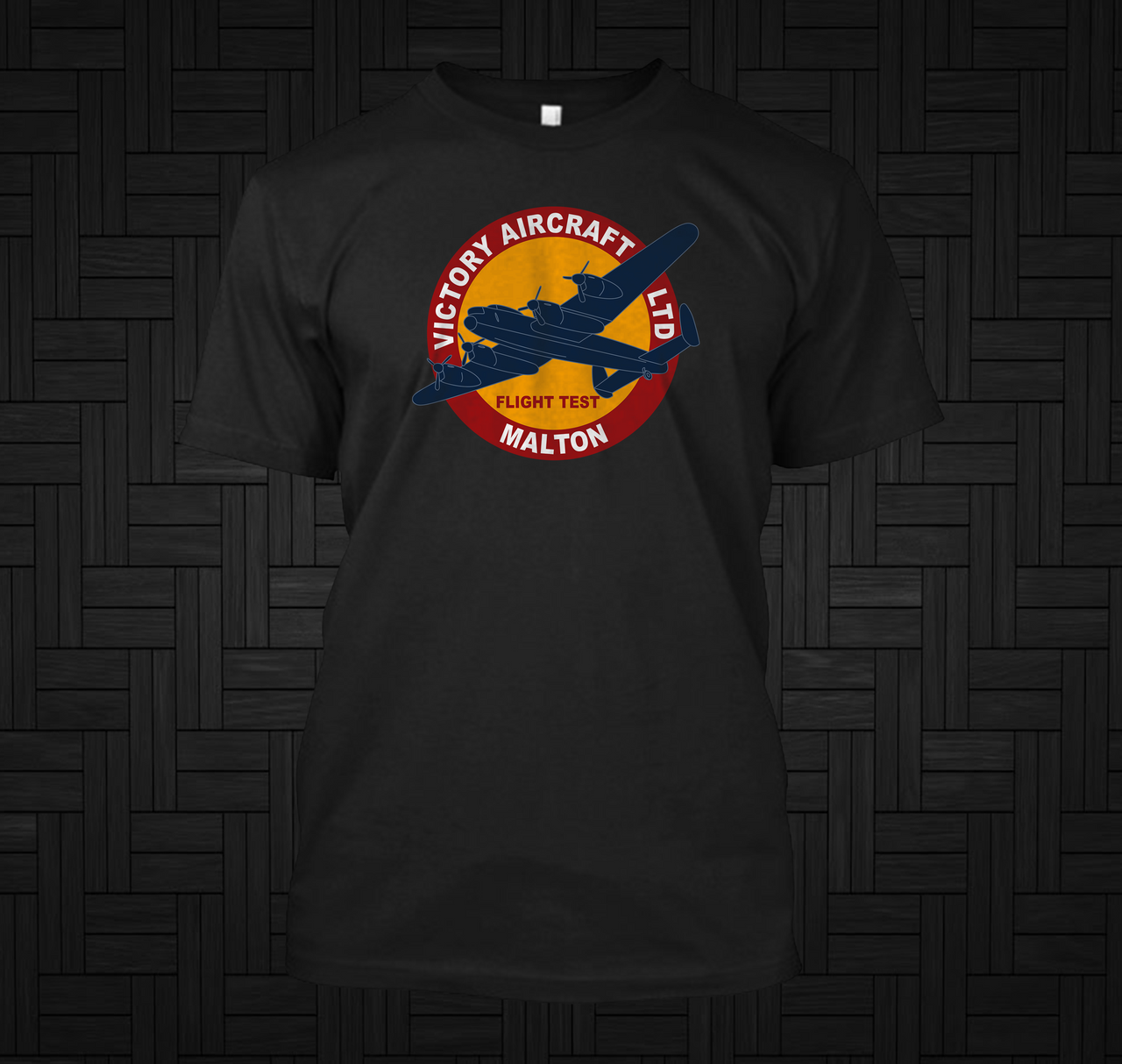 Victory Aircraft Flight Test Lancaster Black T-Shirt